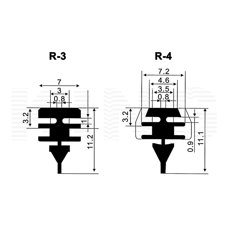 R-3 , R-4 7.0 mm 7.2 mm Width Wiper Refill For Passenger Cars